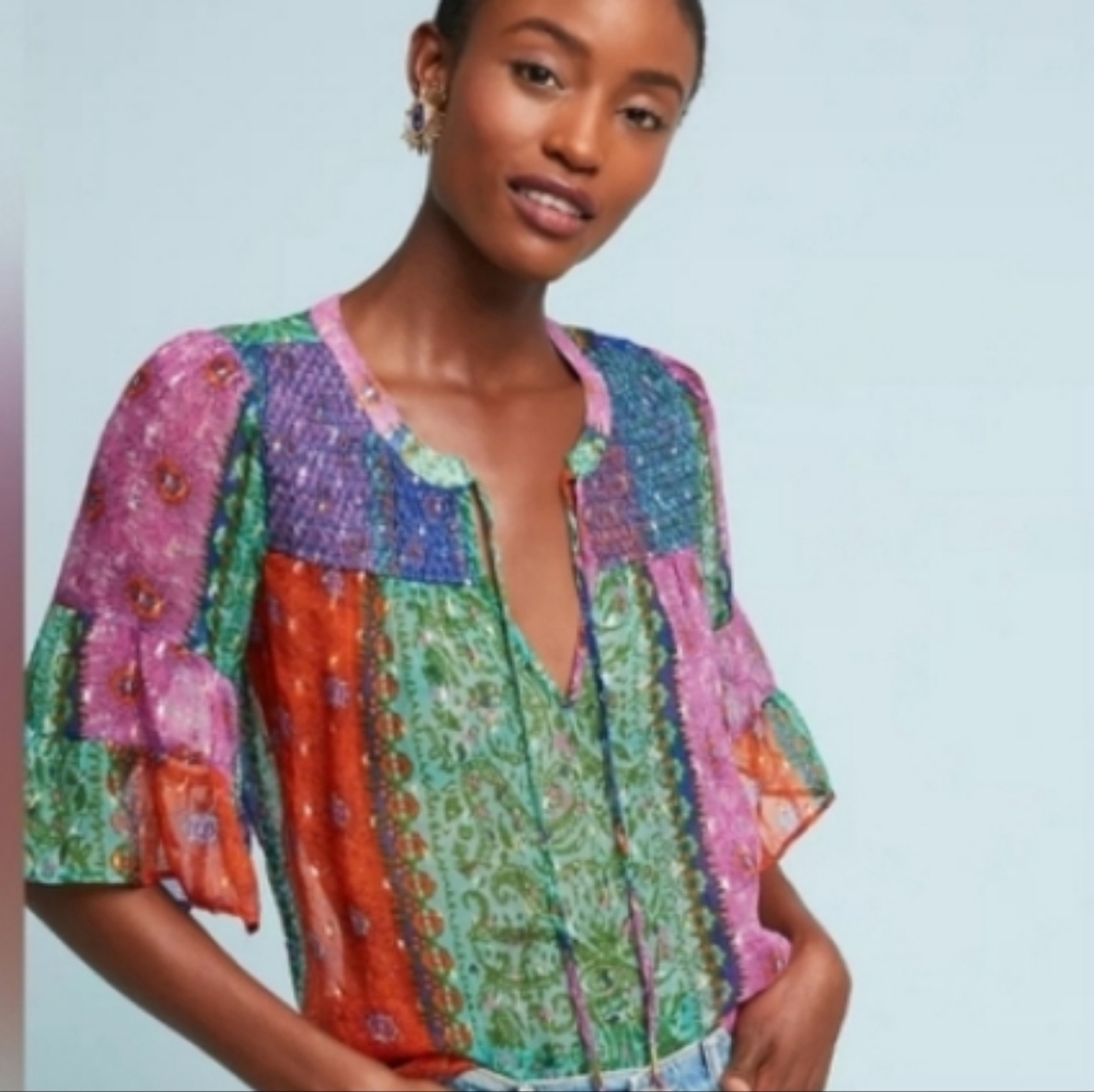 NWT Anthropologie Akemi + Kin Antonella  Peasant Top size S